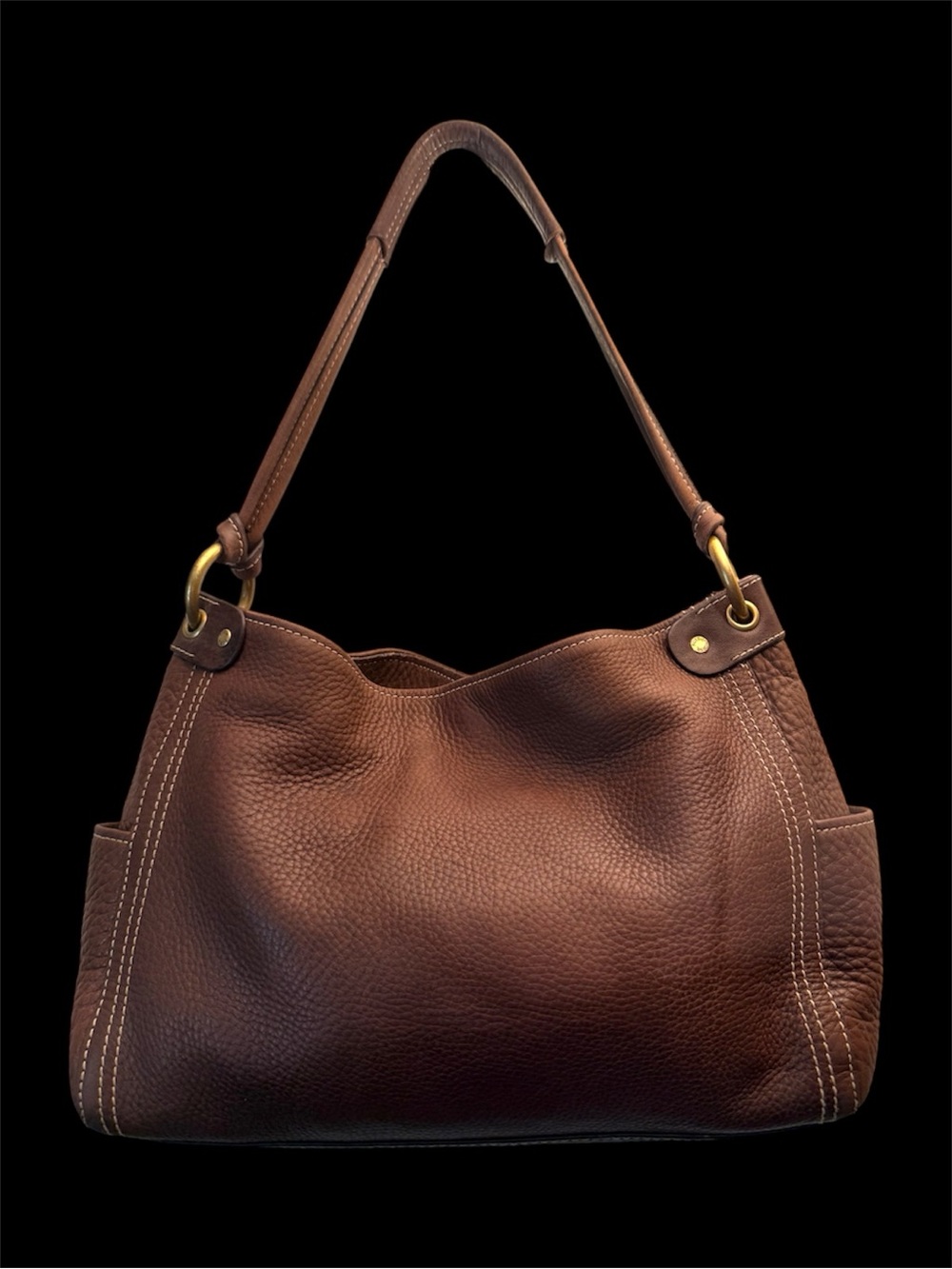 Fossil Brown Pebbled Leather Shoulder Bag - Picture 2 of 12